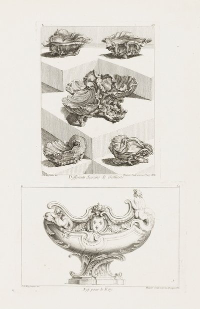 Various Designs for Salt Dishes, pl. 63 in Oeuvre de Juste-Aurèle by Juste Aurèle Meissonnier